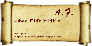 Auber Flórián névjegykártya